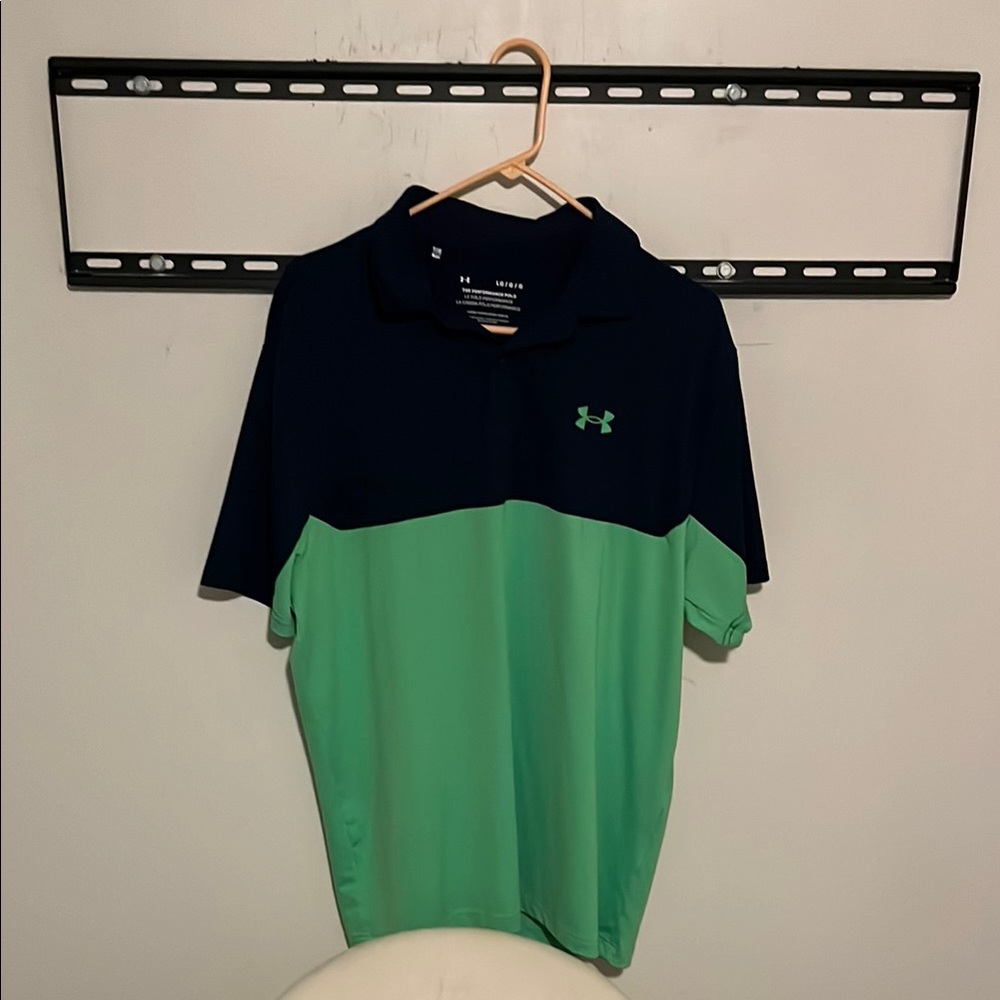 Under Armour Green and Black Performance Polo